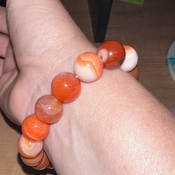 Orange agate stretch bracelet by Jay King - Picture 6 of 14